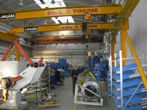 Two 5 tonne EOT Cranes on one common gantry.