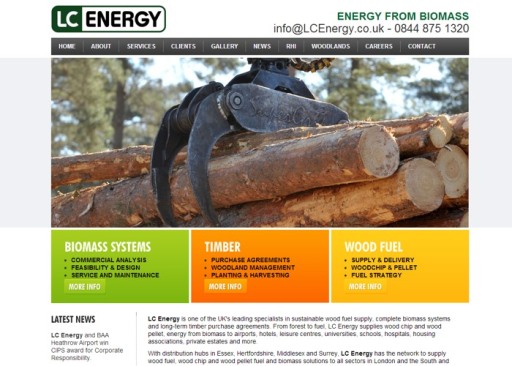 Website developed for LC Energy