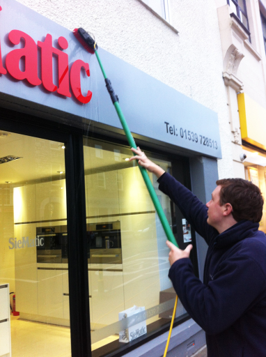 Shop window and fascia cleaning
