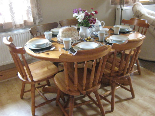 Dining area at Henblas with seating for up to six people