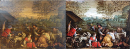 Oil painting before and after restoration