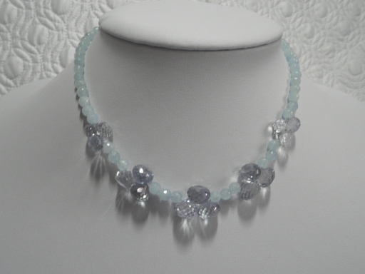 Mystic Topaz,faceted,briolettes and Aquamarine faceted rounds, Sterling silver bolt clasp and ring