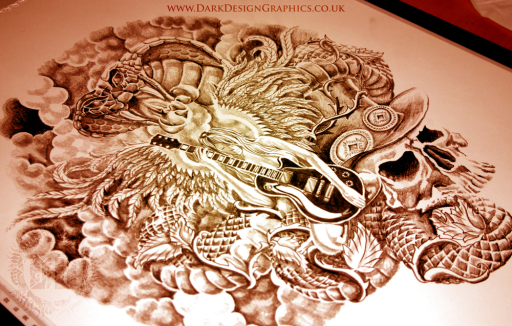 Angel &amp; Snake Custom Tattoo Designs from Dark Design Graphics