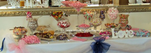 Wedding sweets buffet table candy cart Sheffield