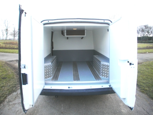 Freezer interior with pallet protection