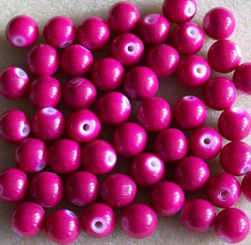 Magenta glass beads