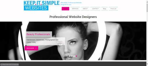 Websites designed for photographers, models, hairdressers and beauticians