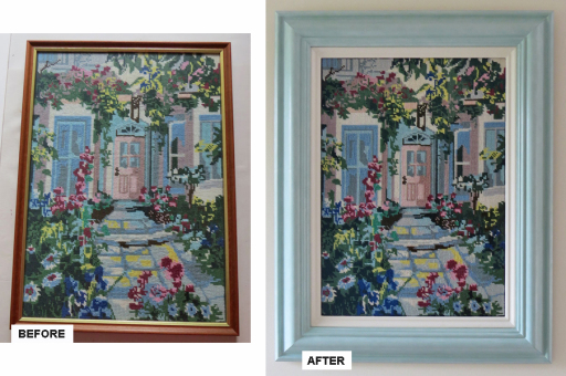 Re-framing can breathe new life into a tired looking artwork.