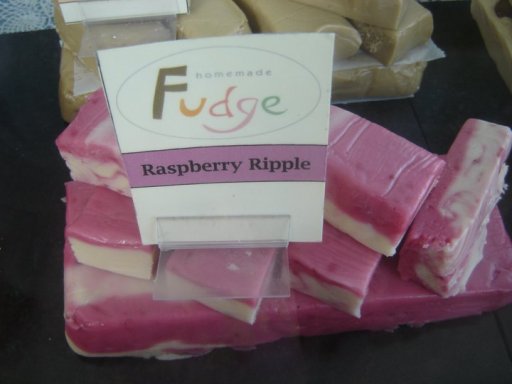 Homemade raspberry ripple fudge!
