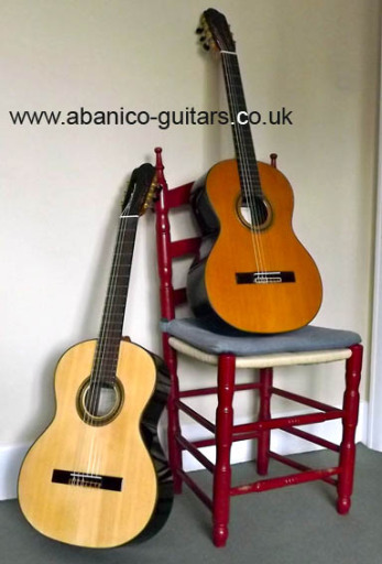 Abanico Spruce and Cedar, solid top classical guitars