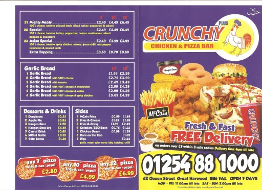 Crunchy Plus contact telephone number and a taster of our produce!!