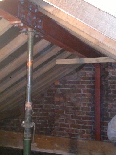 Ridge support beam fittted to roof slip project