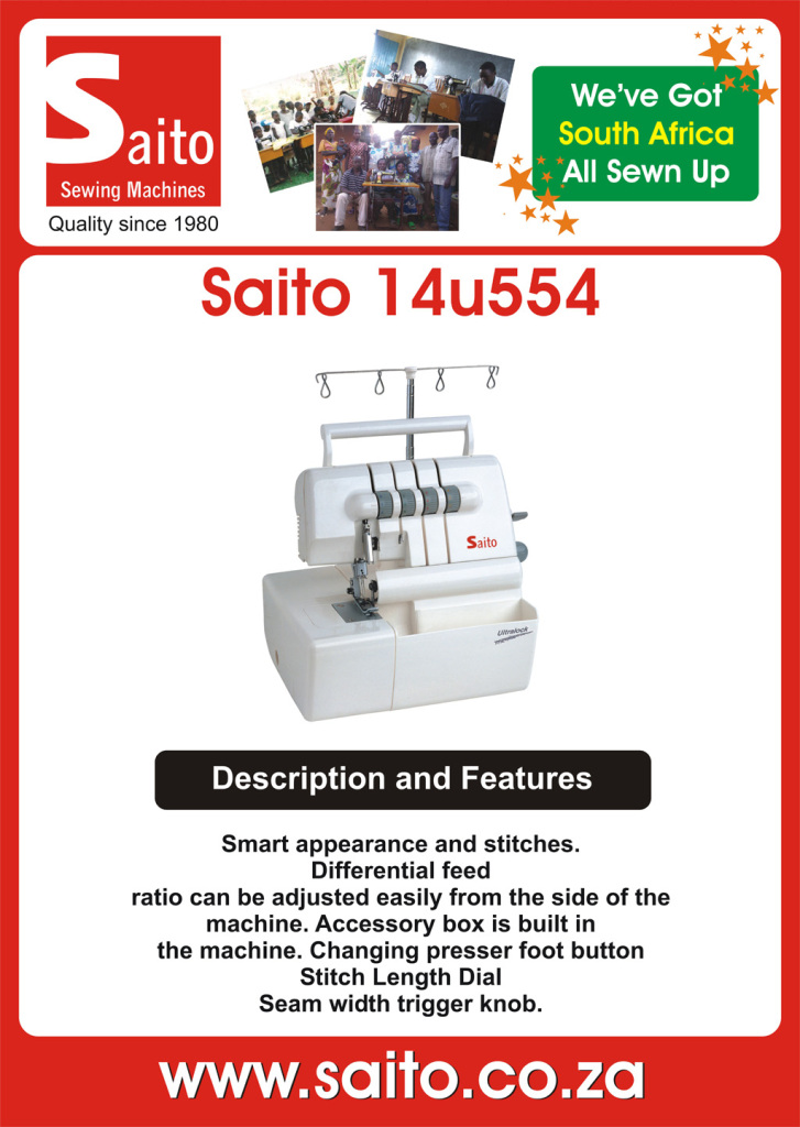 Saito Sewing Machines 2628 Queen City Centre, Durban, 4000