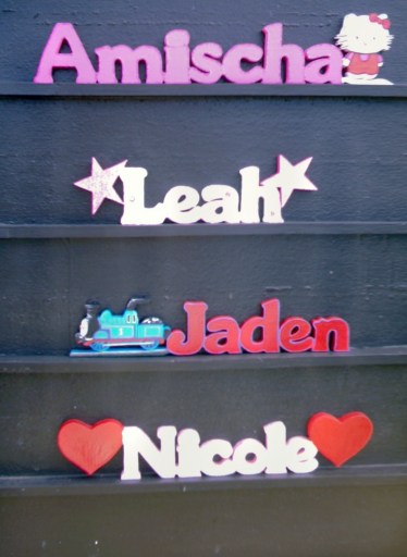 Hand-painted wooden names made to order