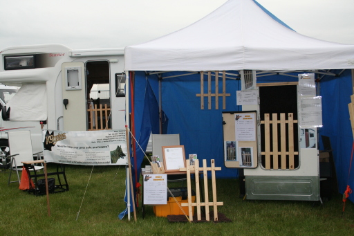 k9gates stand at a Motorhome show