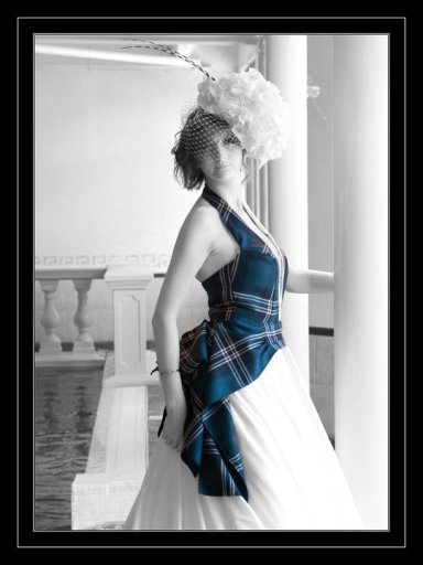 St Andrew's tartan bustle Wedding Dress