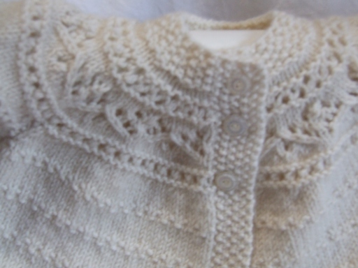 Hand knitted Cashmere matinee jacket 1950,s pattern