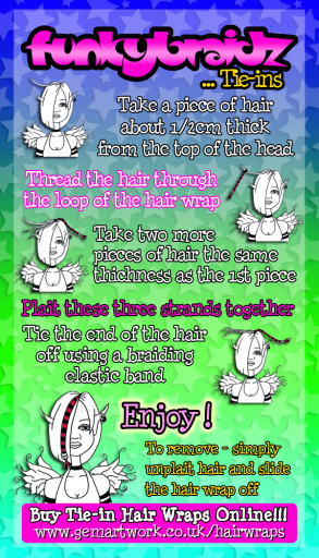 So easy to put in! Party-pack hair-wrap instructions!