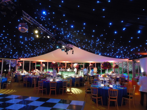 Variety of traditional, LED, moving lighting and effects in a marquee