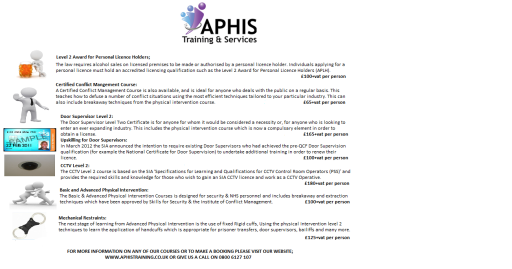 Aphis Security Courses