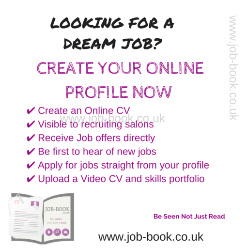 Looking for a dream job in the hair or beauty industry? Create your online profile to get matched up
