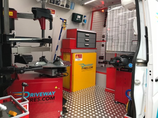 Inside of one of the vans