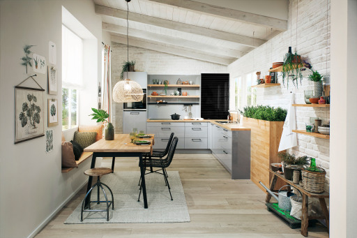 Contemporary Scandi style grey kitchen Stafford