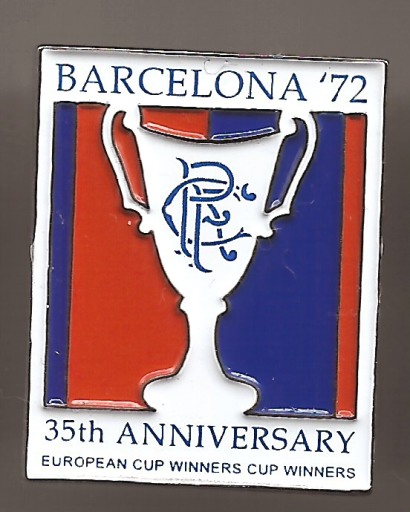 Pin Badge produced to commemorate Rangers Football Club's European Cup Winners Cup win in 1972