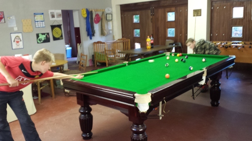 Games room with slatebed snooker/pool table, table football, table tennis, wii/dvd/tv, toys &amp; games