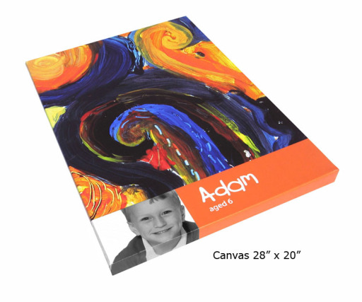 Children's artwork onto canvas