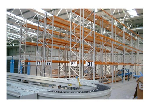 Pallet racking and conveyors