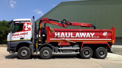 Haulaway grab lorry