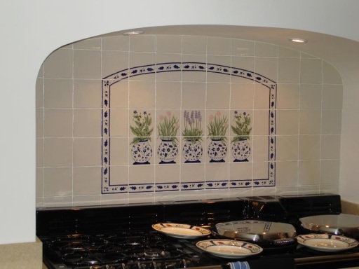 Bordered herb pots for Aga panel