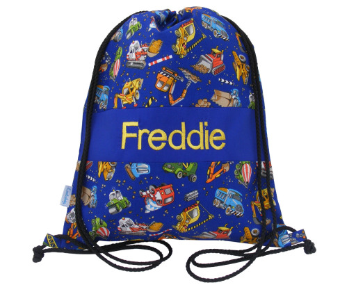 Personalised diggers swim bag for kids