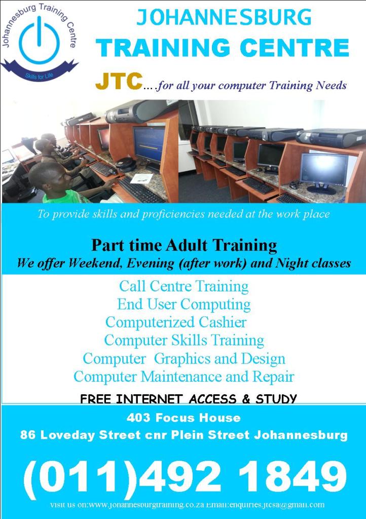 Johannesburg Training Centre JTC 403 Focus House, 86 Loveday Street cnr Plein Johannesburg