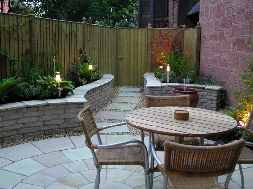 Courtyard with lights