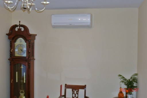 Mitsubishi Air Conditioning unit installed in dining room