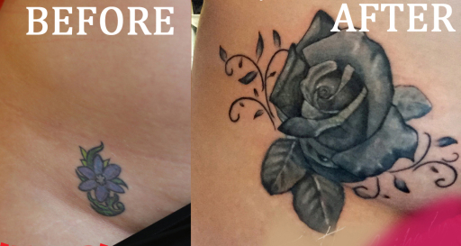 Rose Tattoo Cover Up London Blue Lady Tattoo