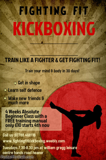 Absolute beginners kickboxing classes in heanor starting tuesday 4th november