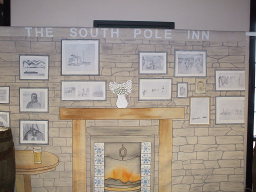 theatre backdrop for Liverpool museum's production of Shackleton (south pole expedition)