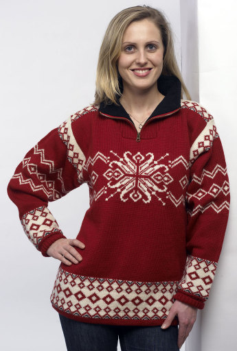 Ladies Norwegian Sweater with zip top
