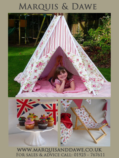 Childrens Play Tent, Deck Chair and Cake Stand