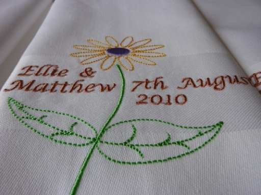 Would youlike to design your own embroidery to match your wedding theme for your wedding napkin?