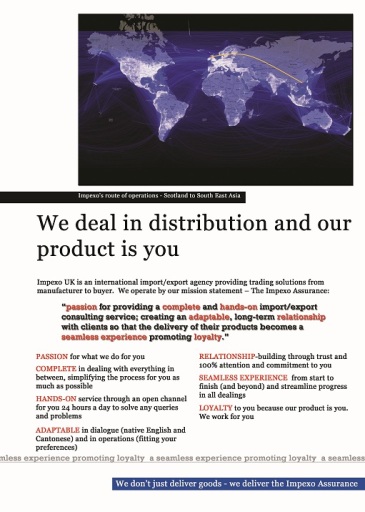 WMK Copywriting Sample 1: Impexo UK marketing brochure page 2