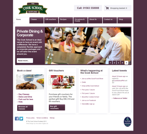 Web design for Cook School Scotland.