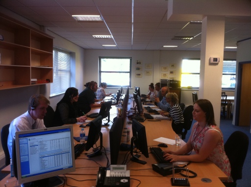 Our super telemarketing team hard at work