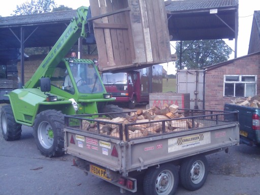 Loading 2 cubic metres of seasoned hardwood logs