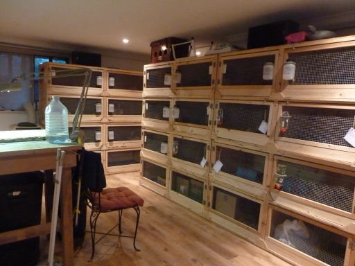 The inside of our rabbitry