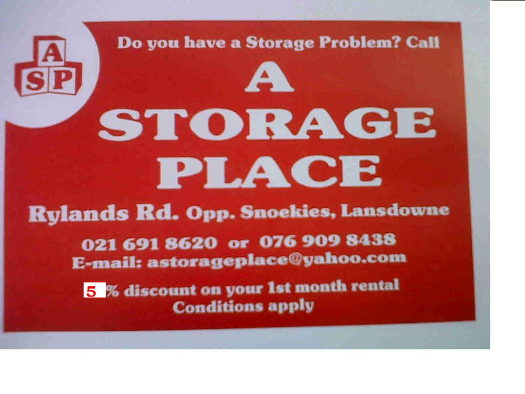 A Storage Place Rylands street, Philippi, 7785