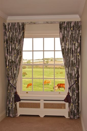 Silk lined and interlined curtains on a Lathe: Fabric by Sanderson